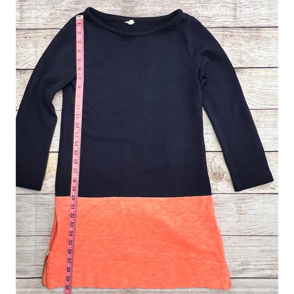 J. Crew Maritime Colorblock Shift Dress Navy Coral Size Large - Picture 3 of 5